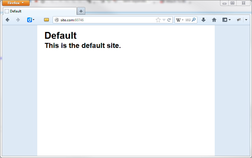 Figure 23: The default site.