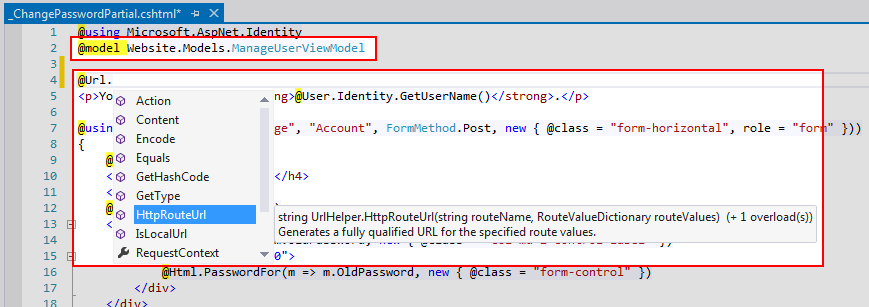 Figure 11: Syntax highlighting and Intellisense support.
