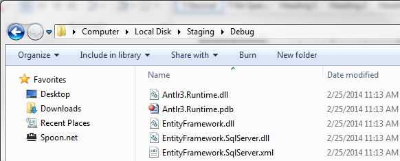 Figure 19: The compiled output in the staging Debug folder.